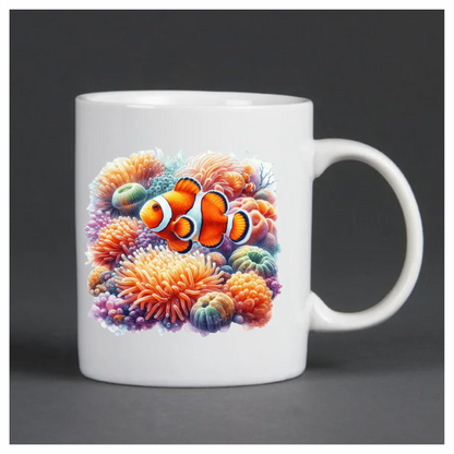 Orange Clownfish Coral Ocean Reef Vinyl Sticker Decal
