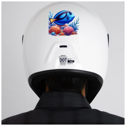 Blue Fish Coral Reef Ocean Vinyl Sticker Decal