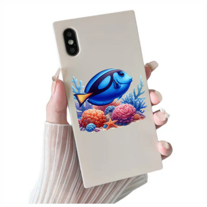 Blue Fish Coral Reef Ocean Vinyl Sticker Decal