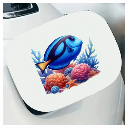 Blue Fish Coral Reef Ocean Vinyl Sticker Decal