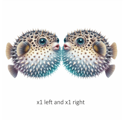 Brown Spiky Puffer Fish Ocean Vinyl Sticker Decal