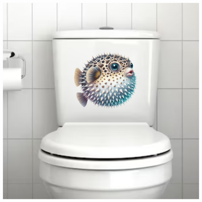 Brown Spiky Puffer Fish Ocean Vinyl Sticker Decal