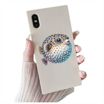 Brown Spiky Puffer Fish Ocean Vinyl Sticker Decal