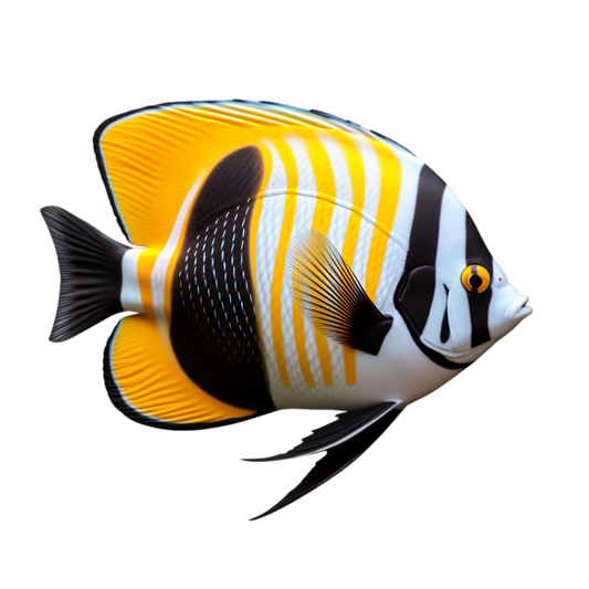 Yellow Black White Fish Butterfly Vinyl Sticker Decal