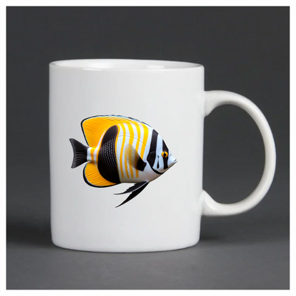 Yellow Black White Fish Butterfly Vinyl Sticker Decal