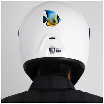 Blue Yellow Striped Angelfish Tropical Vinyl Sticker Decal