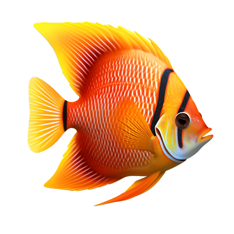 Orange Tropical Fish Angelfish Aquarium Vinyl Sticker Decal
