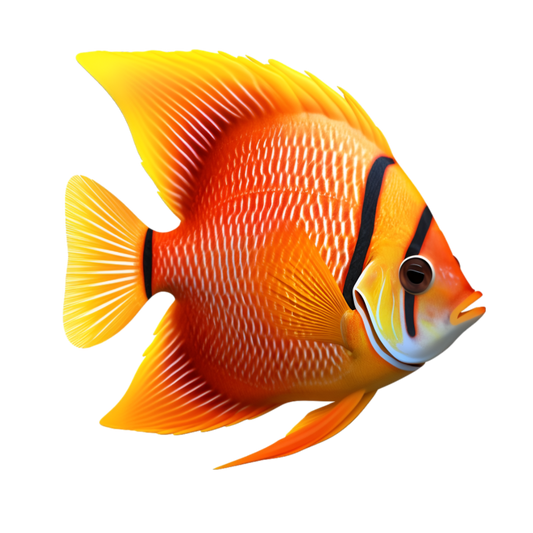 Orange Tropical Fish Angelfish Aquarium Vinyl Sticker Decal