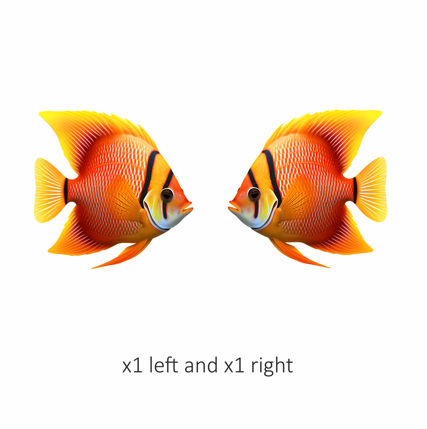 Orange Tropical Fish Angelfish Aquarium Vinyl Sticker Decal