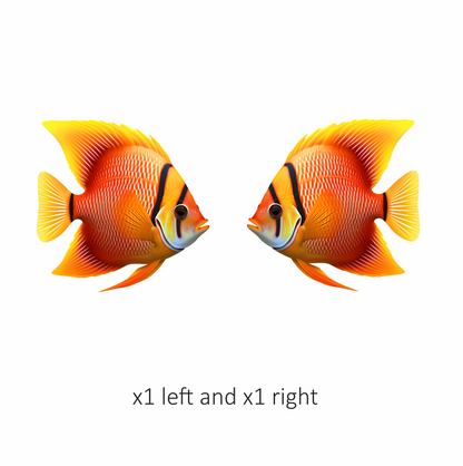 Orange Tropical Fish Angelfish Aquarium Vinyl Sticker Decal