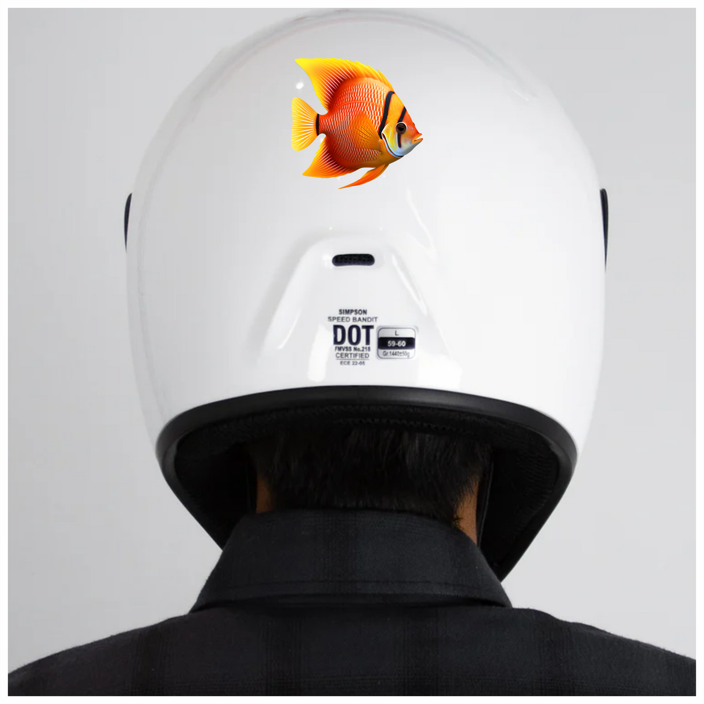 Orange Tropical Fish Angelfish Aquarium Vinyl Sticker Decal