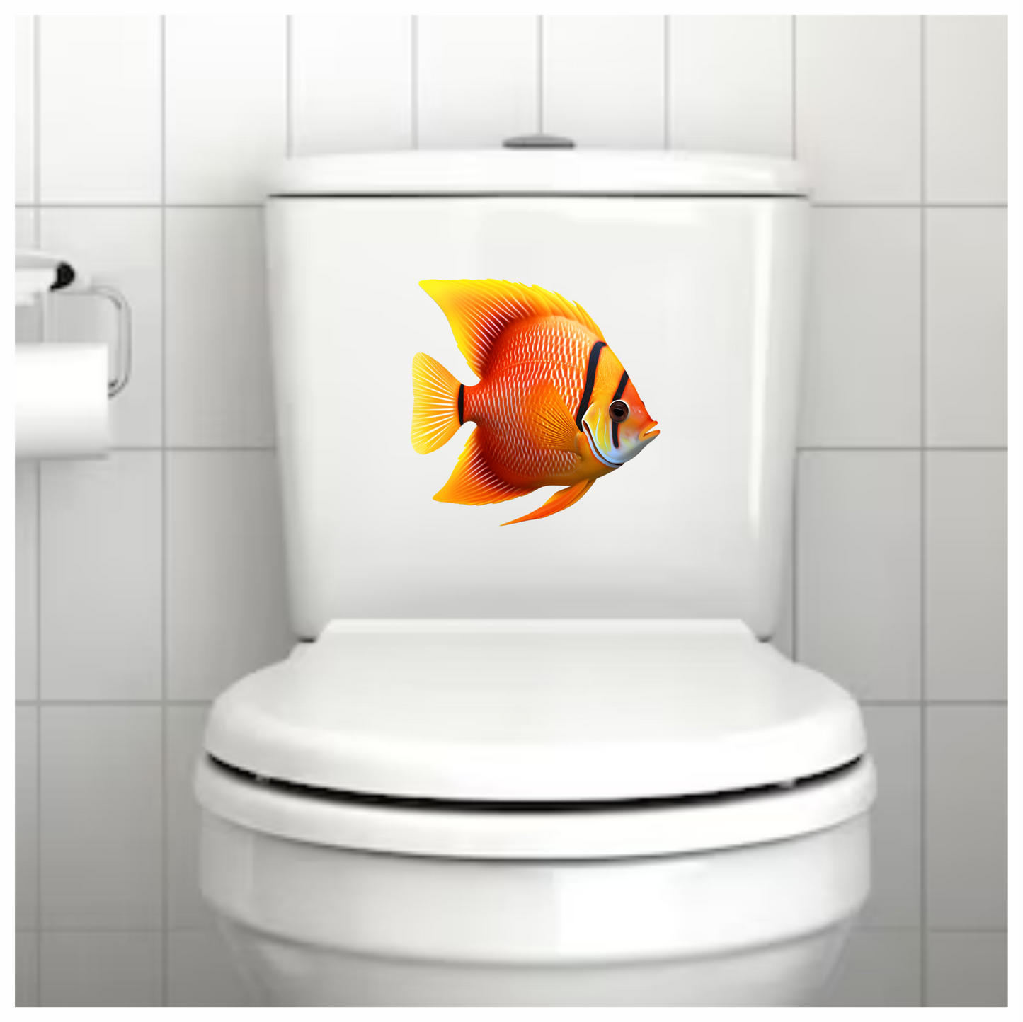 Orange Tropical Fish Angelfish Aquarium Vinyl Sticker Decal