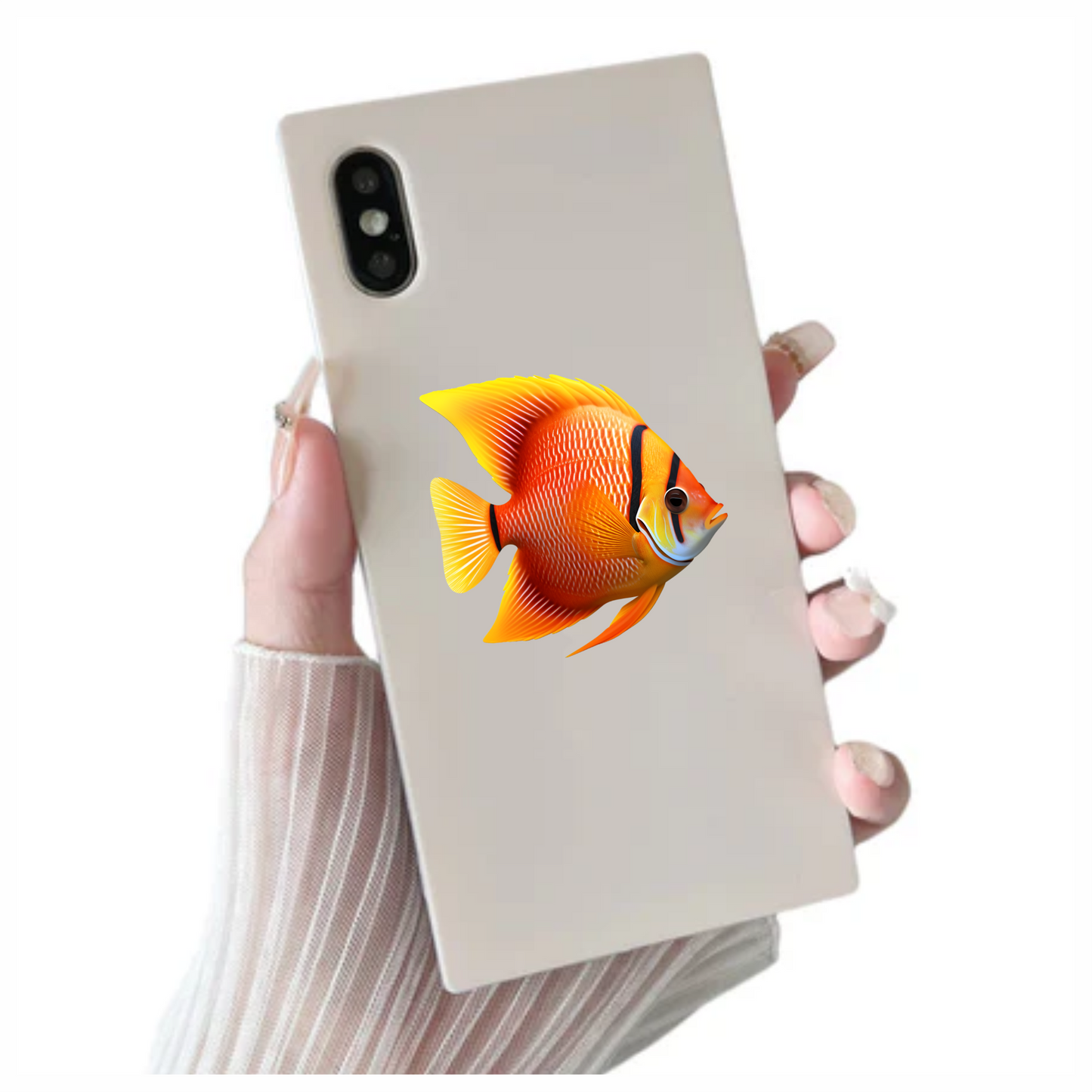 Orange Tropical Fish Angelfish Aquarium Vinyl Sticker Decal