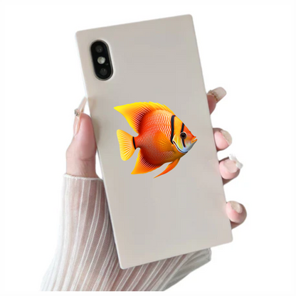 Orange Tropical Fish Angelfish Aquarium Vinyl Sticker Decal