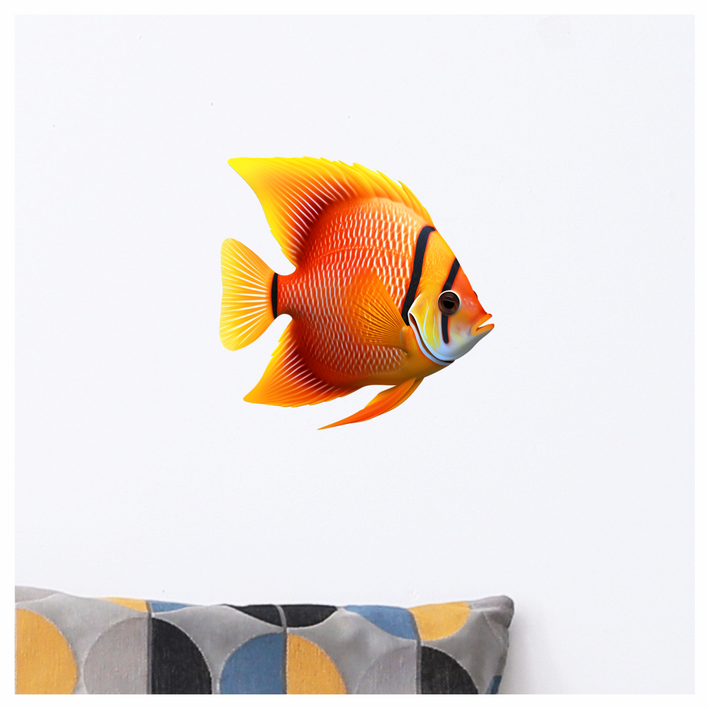 Orange Tropical Fish Angelfish Aquarium Vinyl Sticker Decal