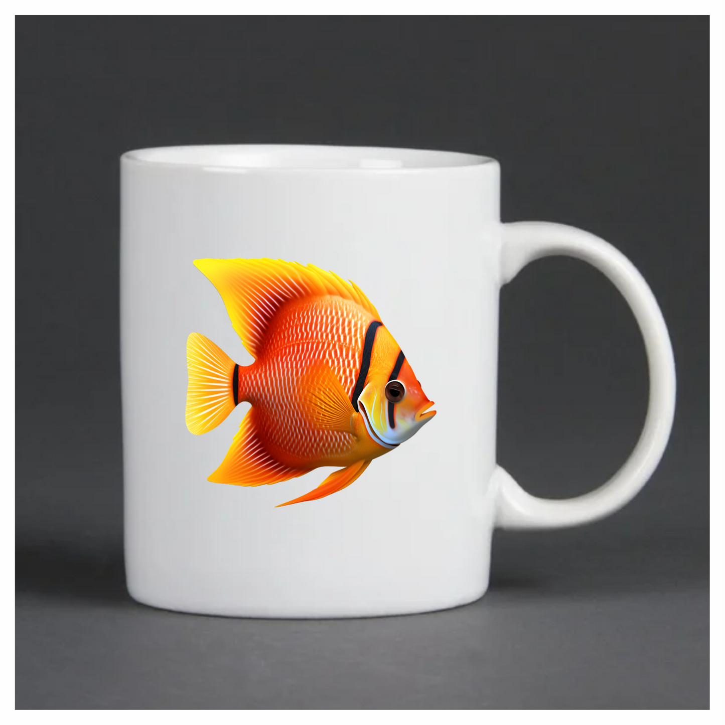 Orange Tropical Fish Angelfish Aquarium Vinyl Sticker Decal