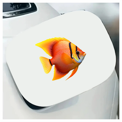 Orange Tropical Fish Angelfish Aquarium Vinyl Sticker Decal
