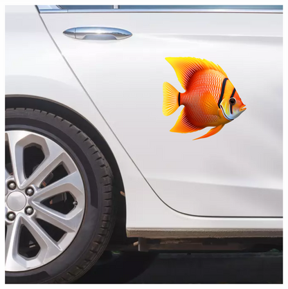 Orange Tropical Fish Angelfish Aquarium Vinyl Sticker Decal