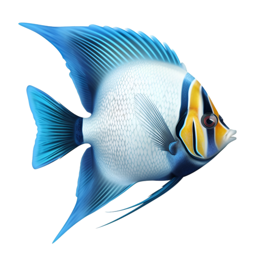 Blue Tropical Fish Angelfish Vinyl Sticker Decal