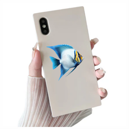 Blue Tropical Fish Angelfish Vinyl Sticker Decal
