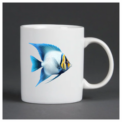 Blue Tropical Fish Angelfish Vinyl Sticker Decal