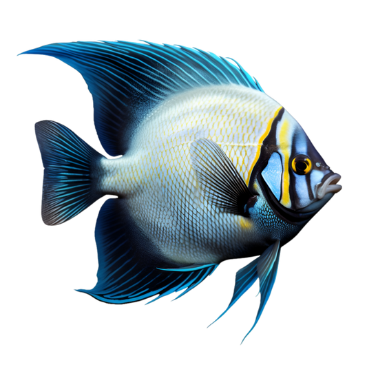 Blue Tropical Fish Angelfish Aquarium Vinyl Sticker Decal