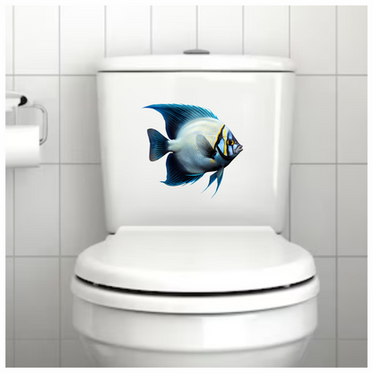 Blue Tropical Fish Angelfish Aquarium Vinyl Sticker Decal
