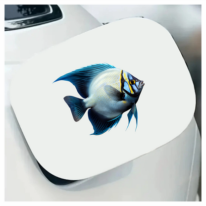 Blue Tropical Fish Angelfish Aquarium Vinyl Sticker Decal