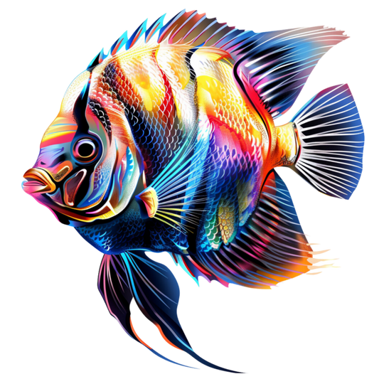 Bright Fish Tropical Angelfish Vinyl Sticker Decal