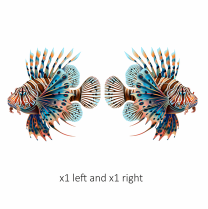 Blue Striped Lionfish Tropical Ocean Vinyl Sticker Decal
