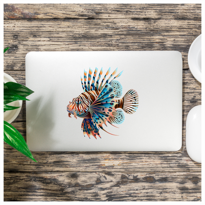 Blue Striped Lionfish Tropical Ocean Vinyl Sticker Decal