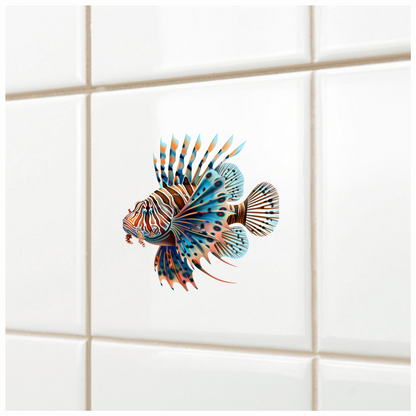 Blue Striped Lionfish Tropical Ocean Vinyl Sticker Decal