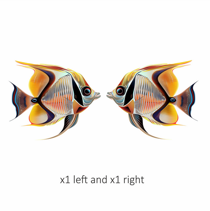 Yellow Orange Striped Fish Angelfish Vinyl Sticker Decal