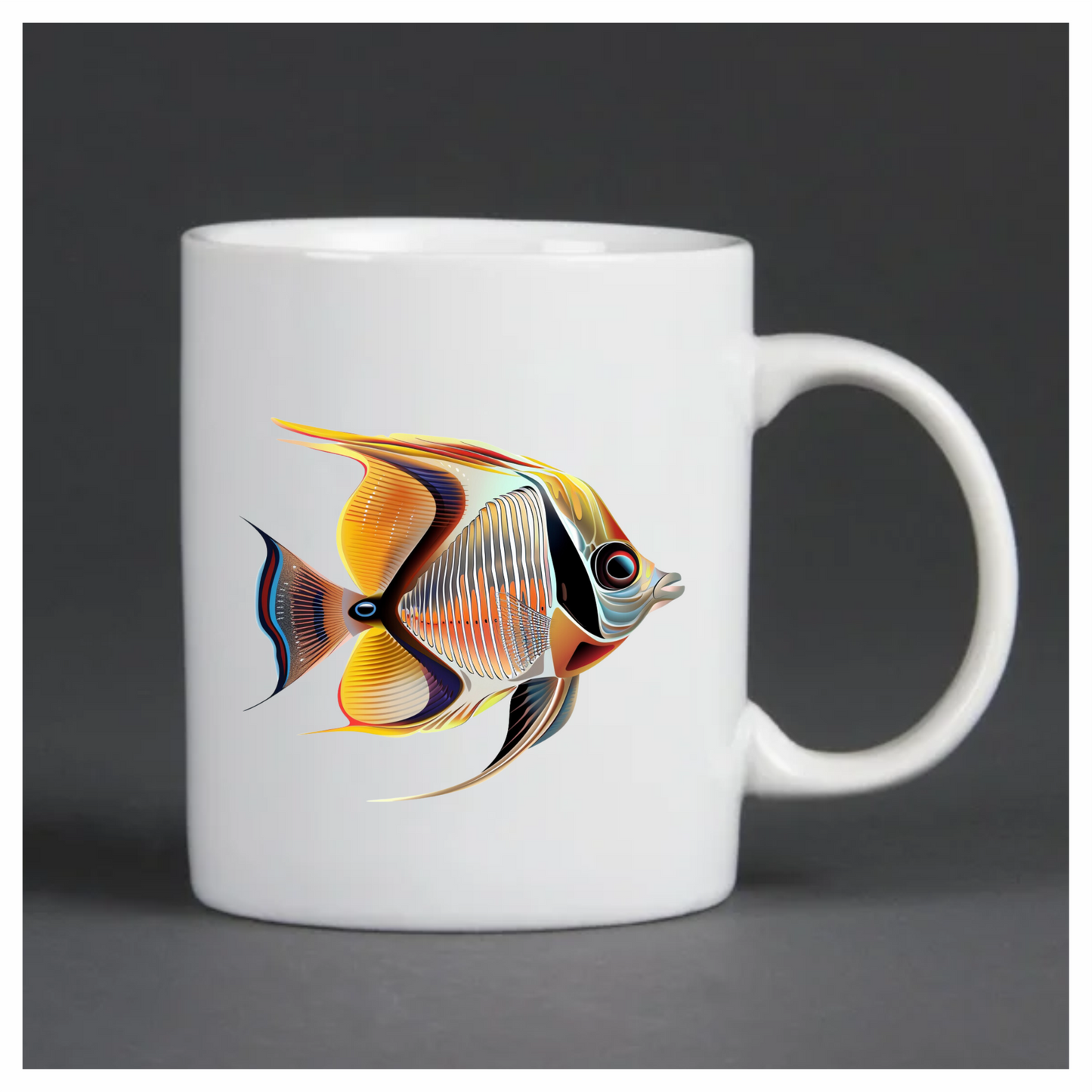 Yellow Orange Striped Fish Angelfish Vinyl Sticker Decal