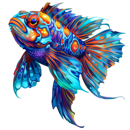 Blue Fish Betta Tropical Aquarium Vinyl Sticker Decal