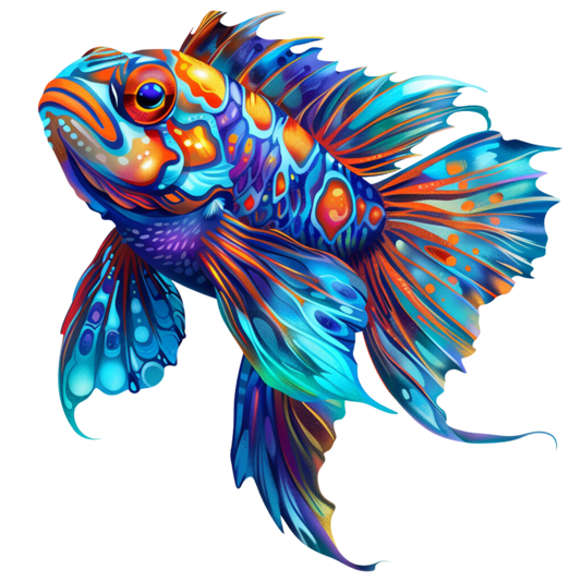 Blue Fish Betta Tropical Aquarium Vinyl Sticker Decal