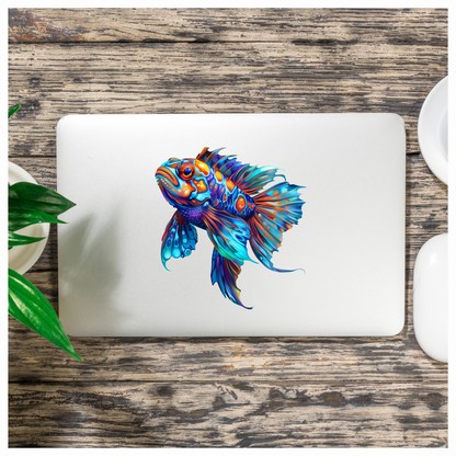 Blue Fish Betta Tropical Aquarium Vinyl Sticker Decal