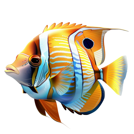 Orange Blue Fish Tropical Marine Vinyl Sticker Decal