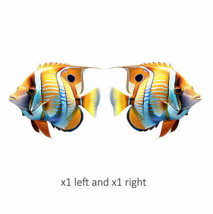 Orange Blue Fish Tropical Marine Vinyl Sticker Decal