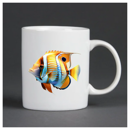 Orange Blue Fish Tropical Marine Vinyl Sticker Decal
