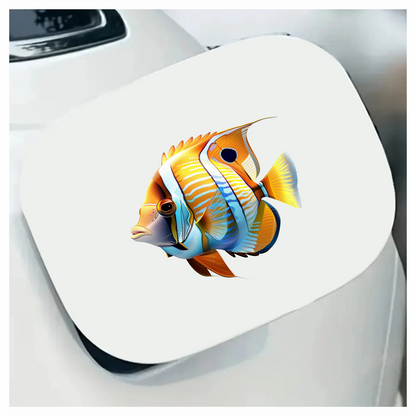Orange Blue Fish Tropical Marine Vinyl Sticker Decal