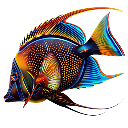 Blue Tropical Fish Angelfish Ocean Vinyl Sticker Decal