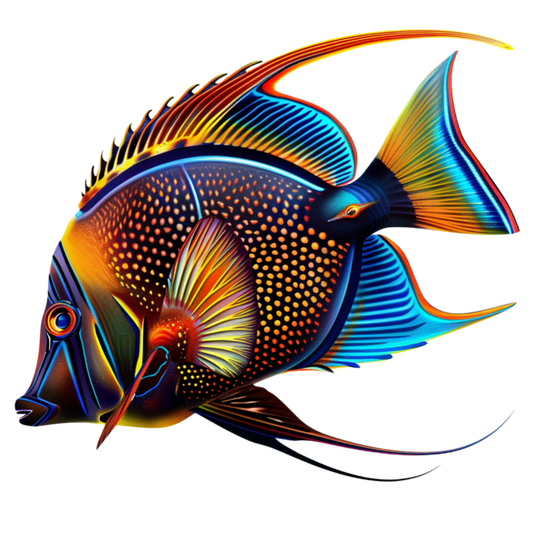 Blue Tropical Fish Angelfish Ocean Vinyl Sticker Decal