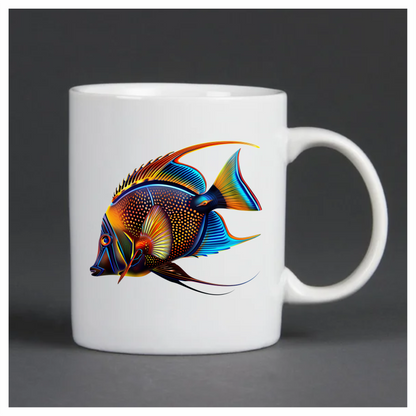 Blue Tropical Fish Angelfish Ocean Vinyl Sticker Decal