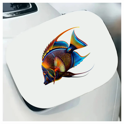 Blue Tropical Fish Angelfish Ocean Vinyl Sticker Decal