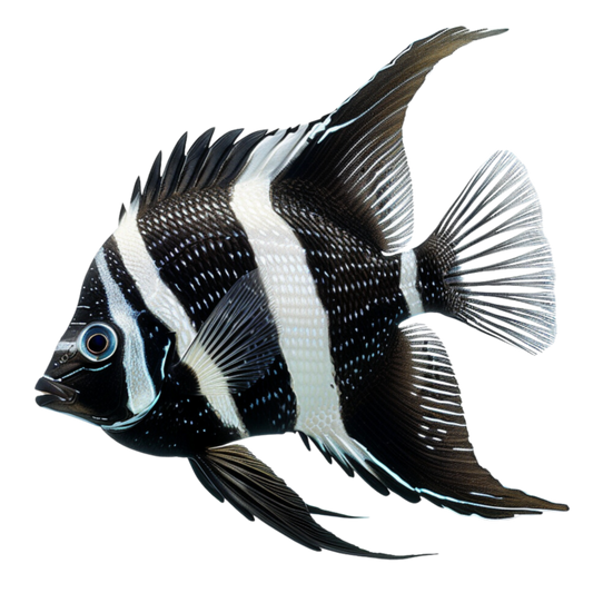 Black White Fish Angelfish Tropical Vinyl Sticker Decal