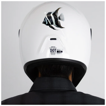 Black White Fish Angelfish Tropical Vinyl Sticker Decal