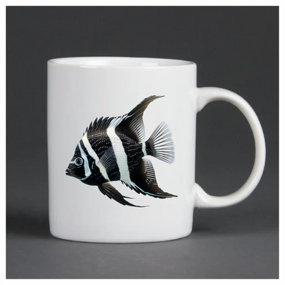 Black White Fish Angelfish Tropical Vinyl Sticker Decal