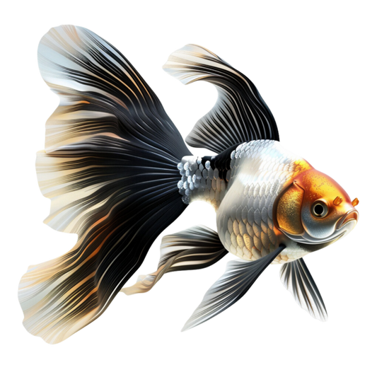 Black White Goldfish Longfin Graceful Vinyl Sticker Decal