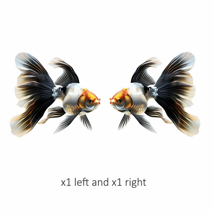 Black White Goldfish Longfin Graceful Vinyl Sticker Decal